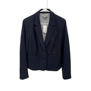 NWT Vince Shrunken Blazer In Coastal Blue Wool Blend 2 Button Size 12